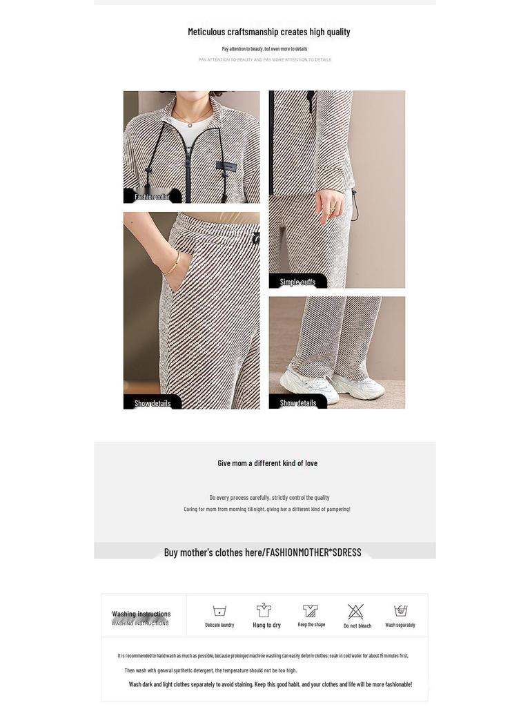 Mom's Trendy Jacket Set: Spring/Autumn 2025 Fashion for Middle-Aged & Elderly Women