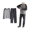 [Ghankga] Men's Pajamas, 100% Cotton, Plain, Loungewear, Round Neck, Thin, Top and Bottom Set, Sweat Absorbent, Breathable, Soft, Skin-friendly,
