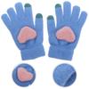 1 Pair Heart Knitting Winter Gloves Thicken Touchscreen Knitted