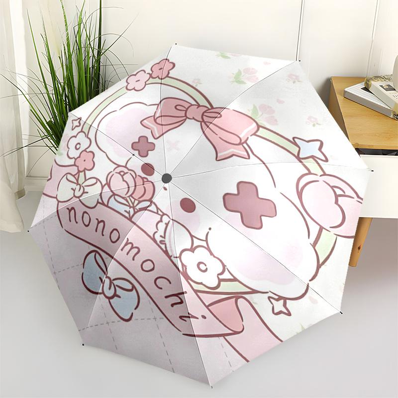 

1pc Nonomochi Heart-Shaped Floral Frame with Bow Auto Open Close Umbrella - Perfect for Fans, Travelers, Everyday Use, and Festive Gifts!T104