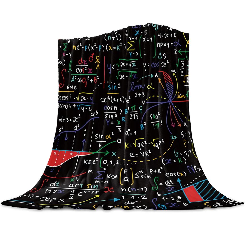 Physics Science Academic Algebra Formula Flannel Blanket for Bed Sofa Portable Soft Fleece Throw Blanket Funny Plush Blanket
