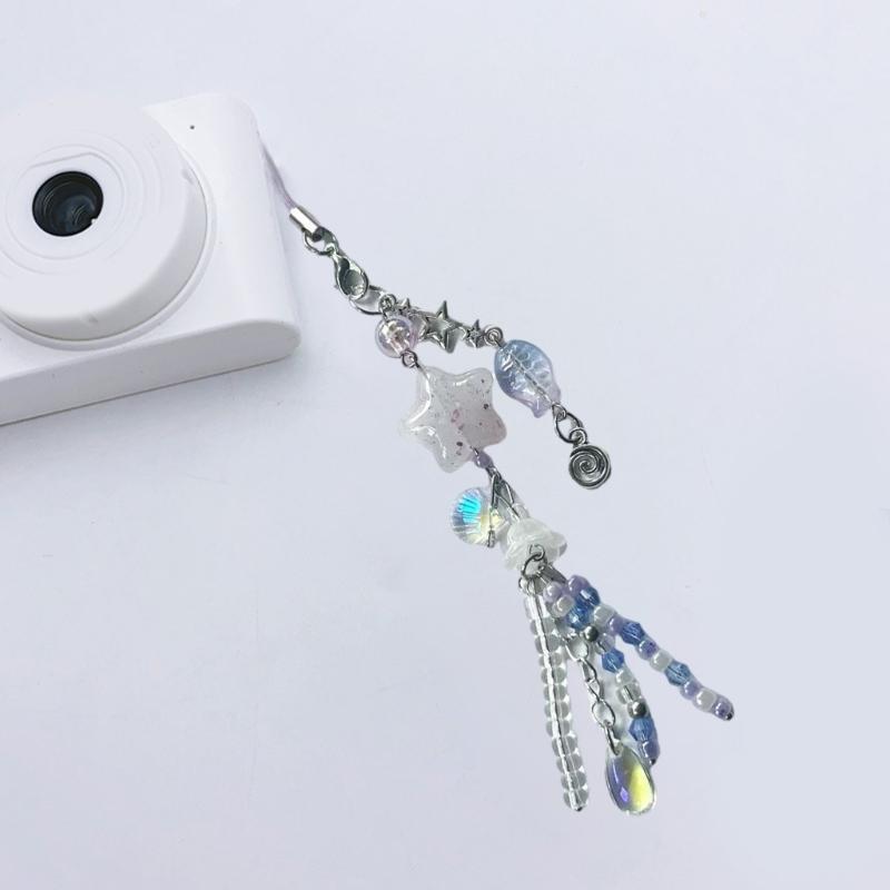 Lovely Jellyfish Pendant Handmade Beaded Phone Charm Portable Girls' Fashion Accessory for Mobiles Trendy Women Ladies
