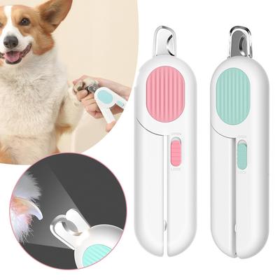 Katze Haustier Nagelschere, Professionelle Pflegeschere mit LED-Lichtern für Kätzchen, Arbeitssparender Haustierkrallenschneider Hundezubehör
