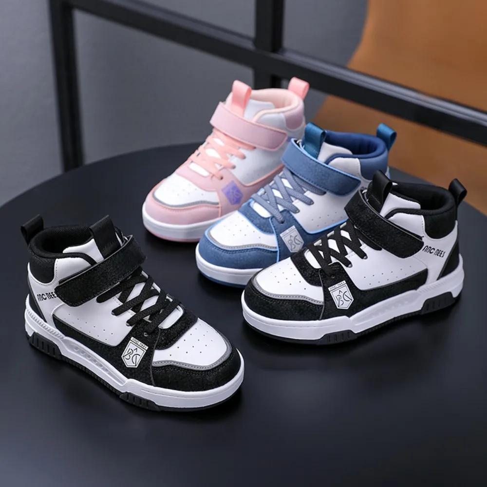 Tênis Infantil Sapatos de Menino Skate Crianças Sapatos Casuais Outono Esportes Tênis Cano Alto Meninas Cano Alto Caminhada ao Ar Livre