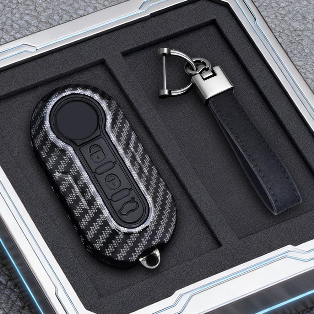 

Abs Car Key Fob Shell Cover For Fiat 500 500L 500X Abarth 3-Button Folding Key