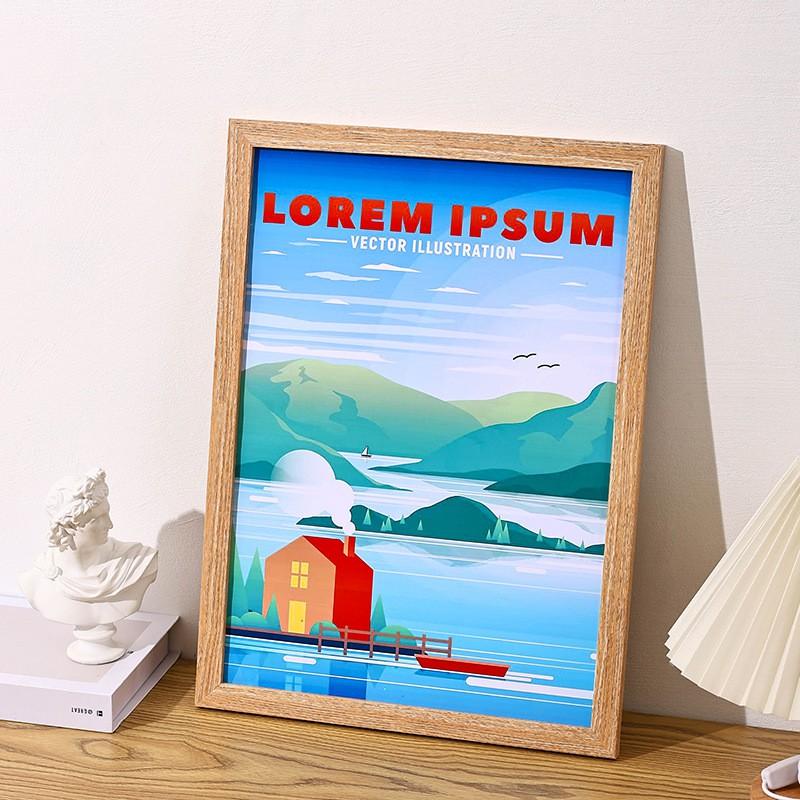 Wooden Photo Frame Desk Wall Display Modern Minimalist A3 A4 16inch 4K 8K Rectangle Picture Home Office Decor
