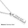 I Love You Letter Print Chain Couple Necklace Stainless Steel Square Bar Pendant Party Necklace Jewelry Accessories