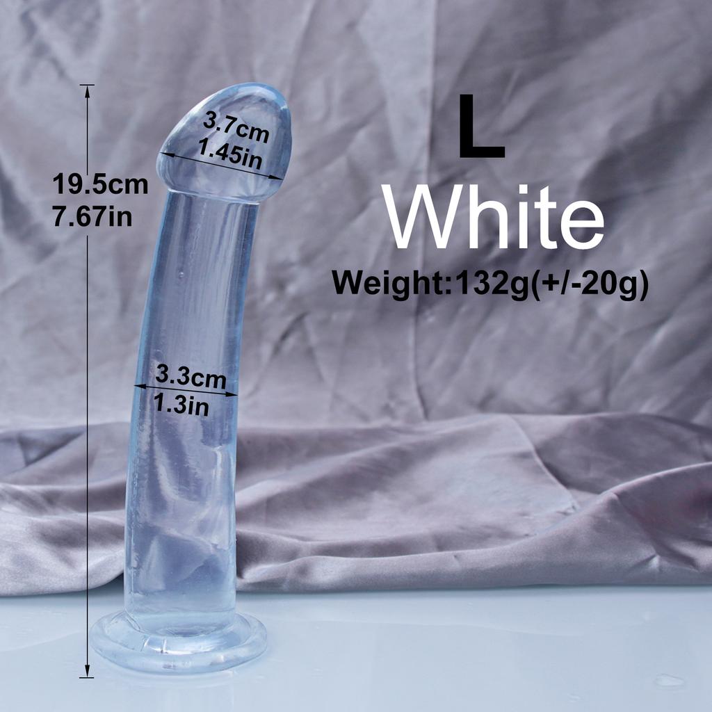Cheap 4Sizes TPE Transparent Anal Plug Jelly Dildo Sex Toys for Man Woman Suction Cup Cock Vaginal Masturbation Soft Small Penis