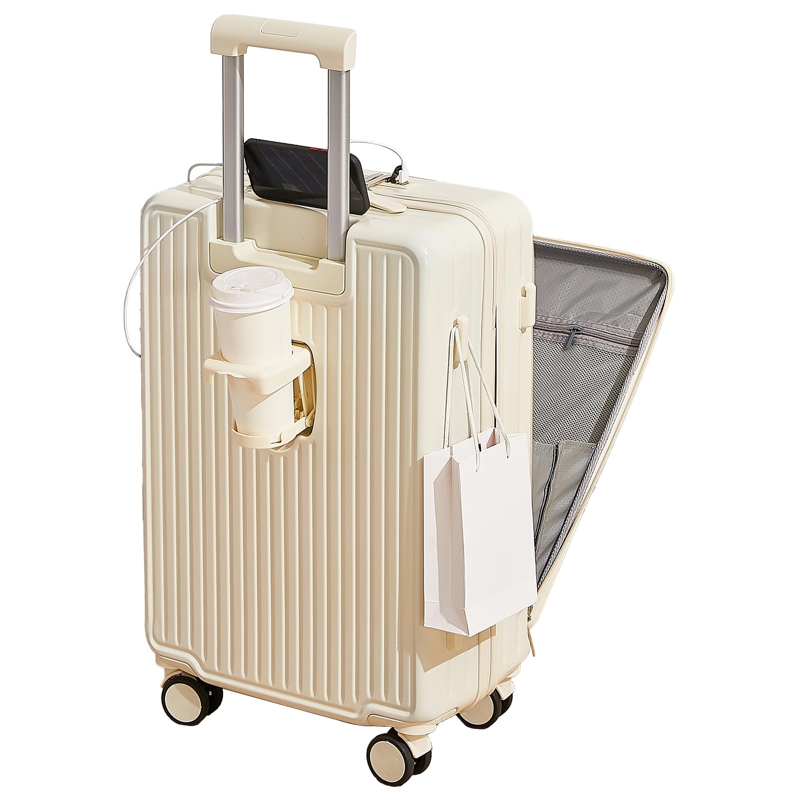 

Carry Business Front включает в себя чашку USB PC Stylish XB912 [Manatsulife] Чехол, дорожный, чемодан, легкий, открытый, держатель, порт, хранение, сухой/влажный