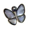 Natural Black Shell Butterfly Brooch with Pearl - DIY Women's Cute Pin