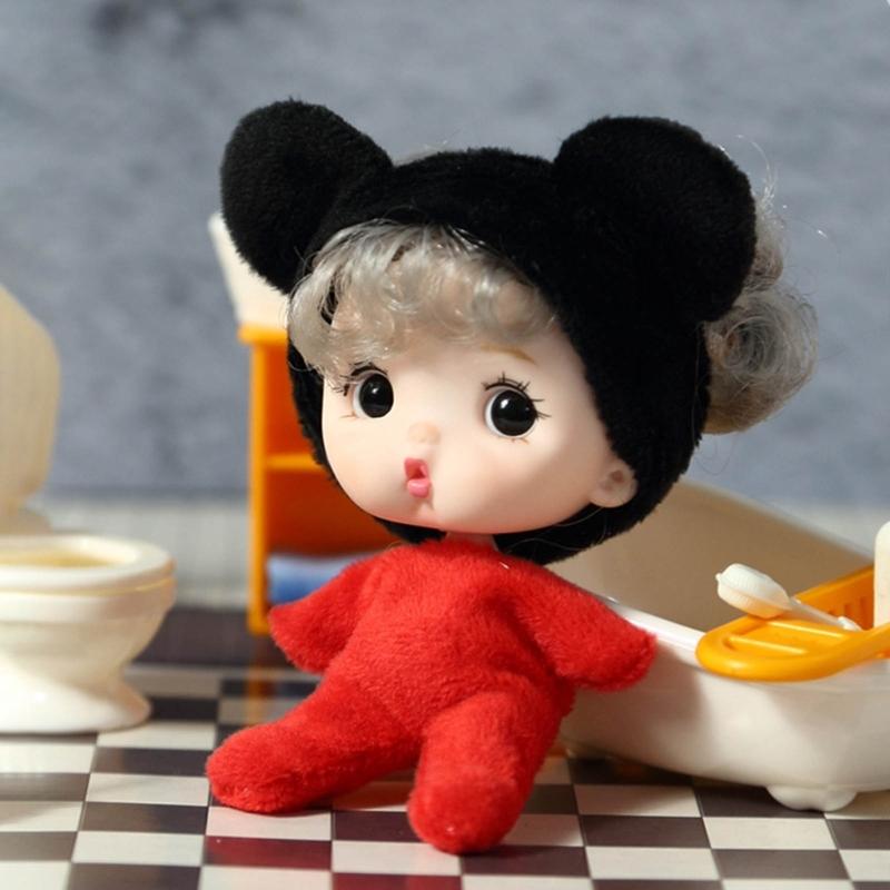 Tiny Doll Plastic Mini Doll with Small Clothes for Girls 4" Little Doll Reborns Baby Gift Bag Decors Accessory