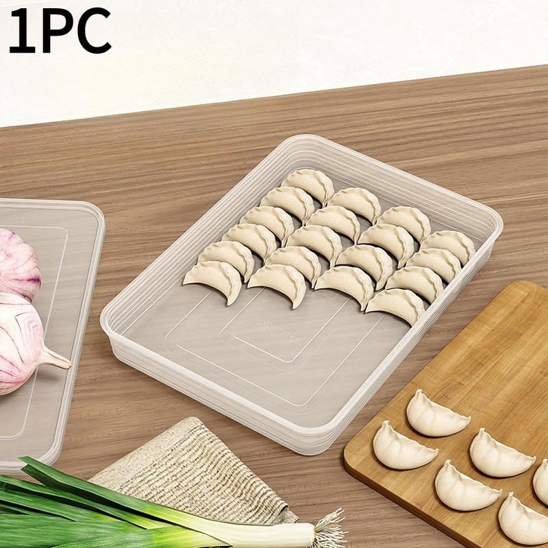 1PC dumpling storage box, frozen dumpling box for refrigerator, food grade dumplings, special tray for quick-frozen dumplings, fresh-keeping box.