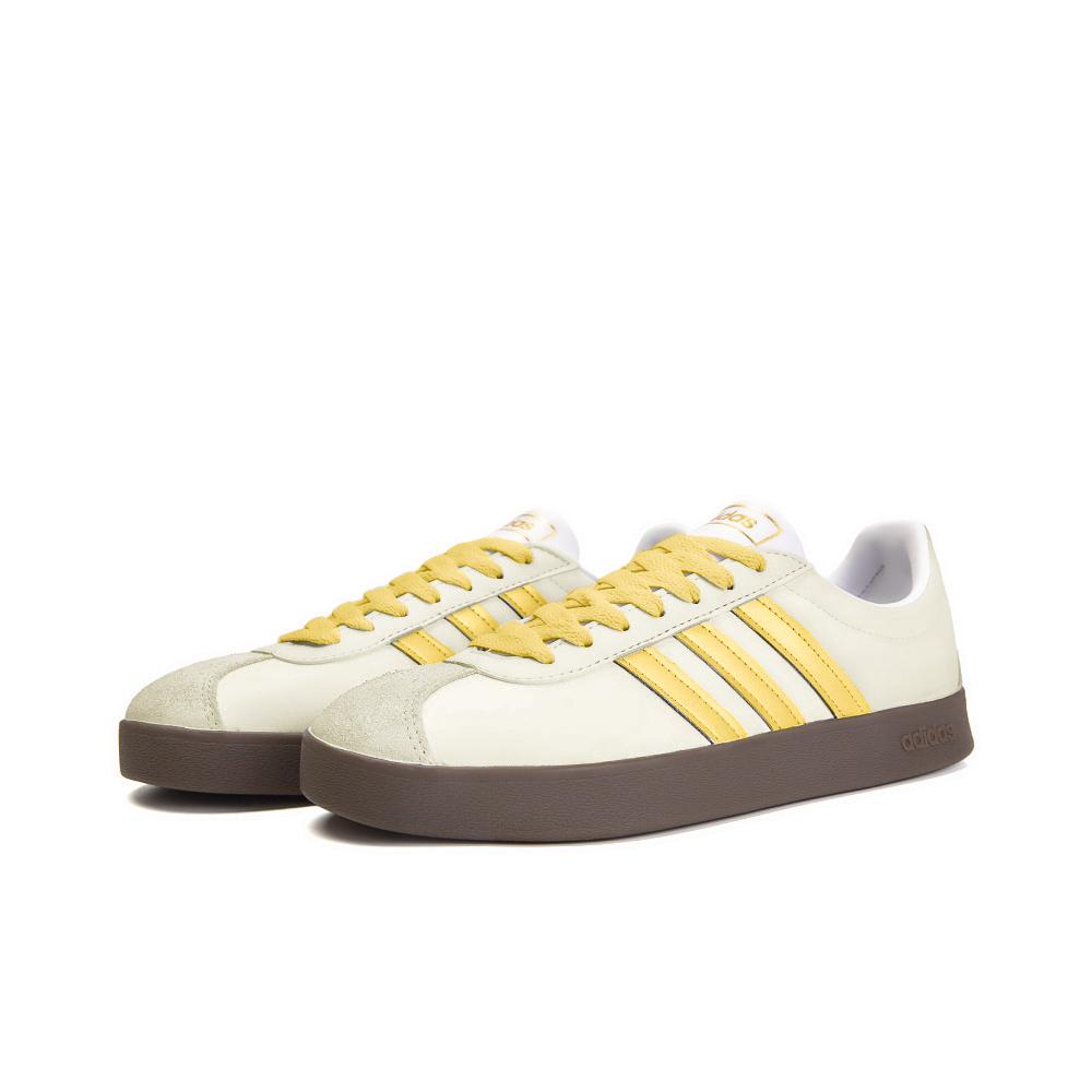 Adidas VL COURT 2.0 Slip Resistant Abrasion Resistant Low top Skateboard Shoes Unisex Yellow White ID6015(Team354-)