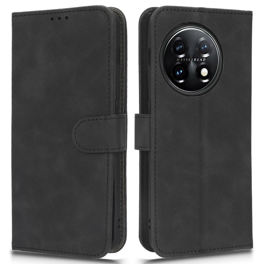 For OnePlus 11 5G Skin-touch Feeling Phone Leather Case Wallet Stand Cell Phone Cover