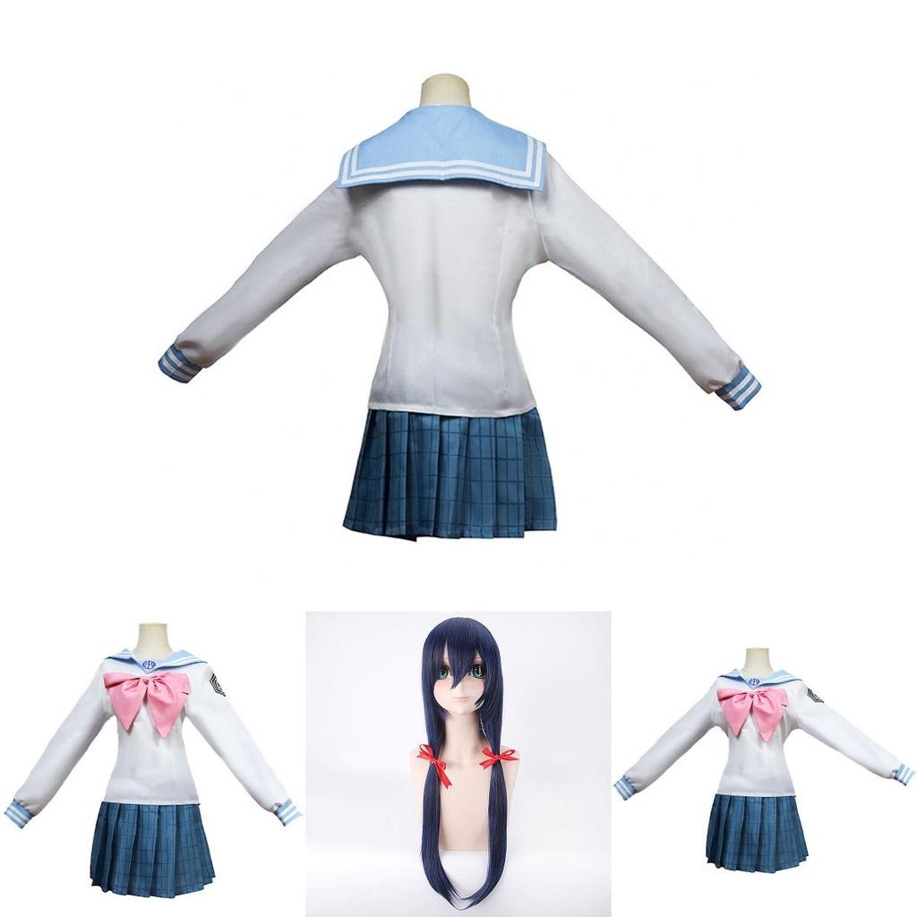Stylish Sayaka Maizono Danganronpa Anime Uniform Costume Cosplay Suit With Wig