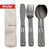 Titanium Tableware Set Outdoor Household Portable Knife Fork Spoon Camping Hiking Travel Camping Portable Knife Fork Spoon Set
