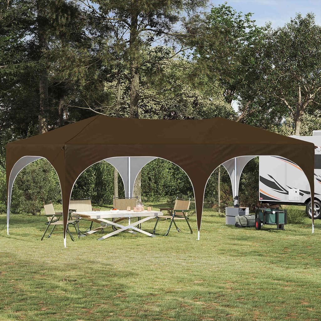 Pop Up Party Tent 575 X 288 X 245 Cm Taupe Oxford Fabric