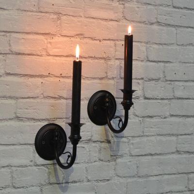 2 Metal Candle Holders, Retro Decorative Wall Sconces for Hallway, Weddings, Living Rooms And