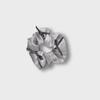 46month Ribbon Scrunchie_satin Silver