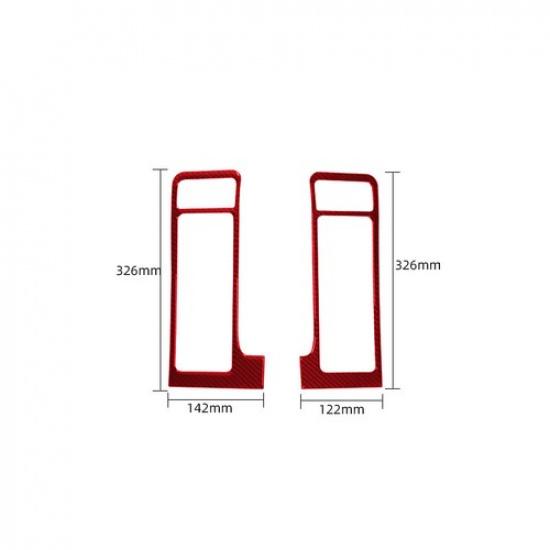 2x Bright Red Carbon Fiber Car Dashboard Side AC Vent Cover For Dodge RAM 09-12