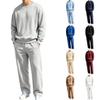 Men's Casual 3- -Lined 2-Piece Set with Crewneck Sweatshirt and Wide Leg Pants