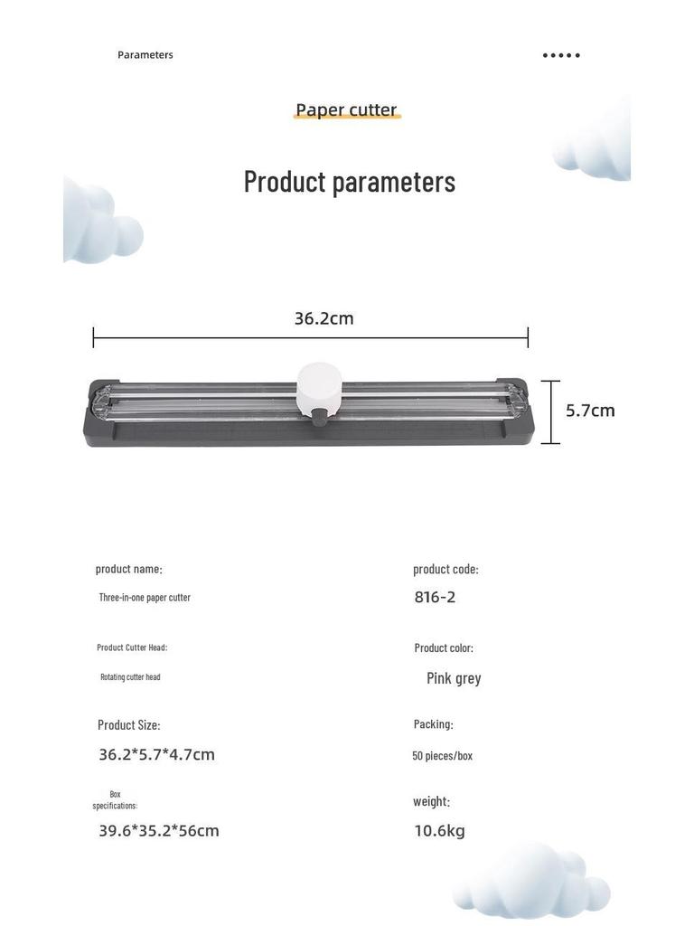 Portable 3-in-1 Children's Scrapbooking Paper Cutter: Dashed, Curved, and Straight Lines.