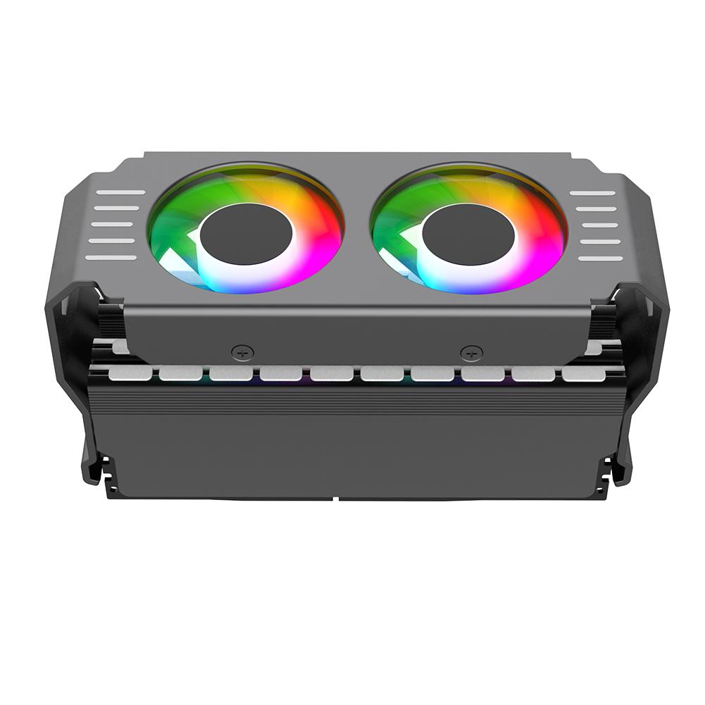 RAM Memory Cooler 4Pin PWM/5V 3Pin ARGB RAM Heatsink Cooler 1000-4500+RPM with Dual 120mm Fan for DDR4 DDR5 Cooling