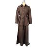 2026 New Fashion Women's Loose Long-Sleeve Shirt with Turn-down Collar and High-Waisted Skirt Set