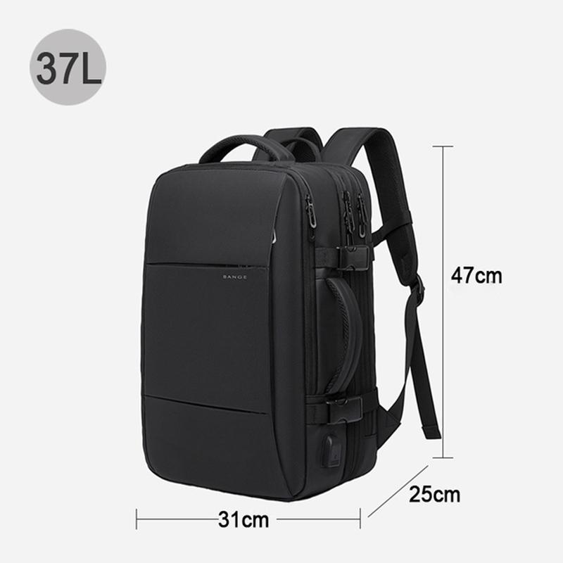 Aesthetic Men Business Backpack School Expandable USB Bag, Large Capacity 17.3 Laptop Waterproof Fashion Travel Backpack