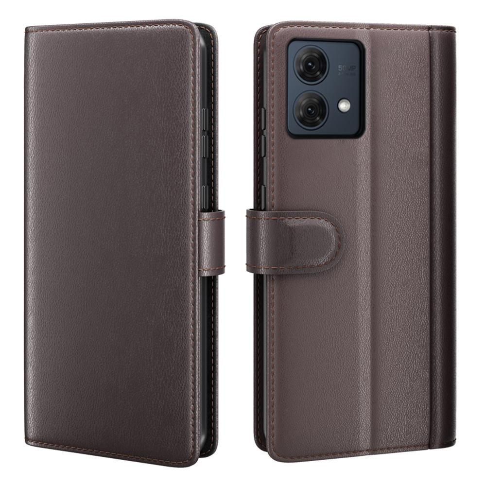 For Motorola Moto G84 5G Case Genuine Split Leather Phone Cover with Wallet Stand