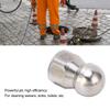5000PSI High Pressure Washer Nozzle Pipe Dredging Cleaning Nozzle Stainless Steel Jetter Nozzle Ball Head Front 1 Rear 6 Holes G3/8in