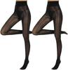 Women's Shiny High-Waisted Silk Tights - Transparent, Skinny Horse Oil Stockings
