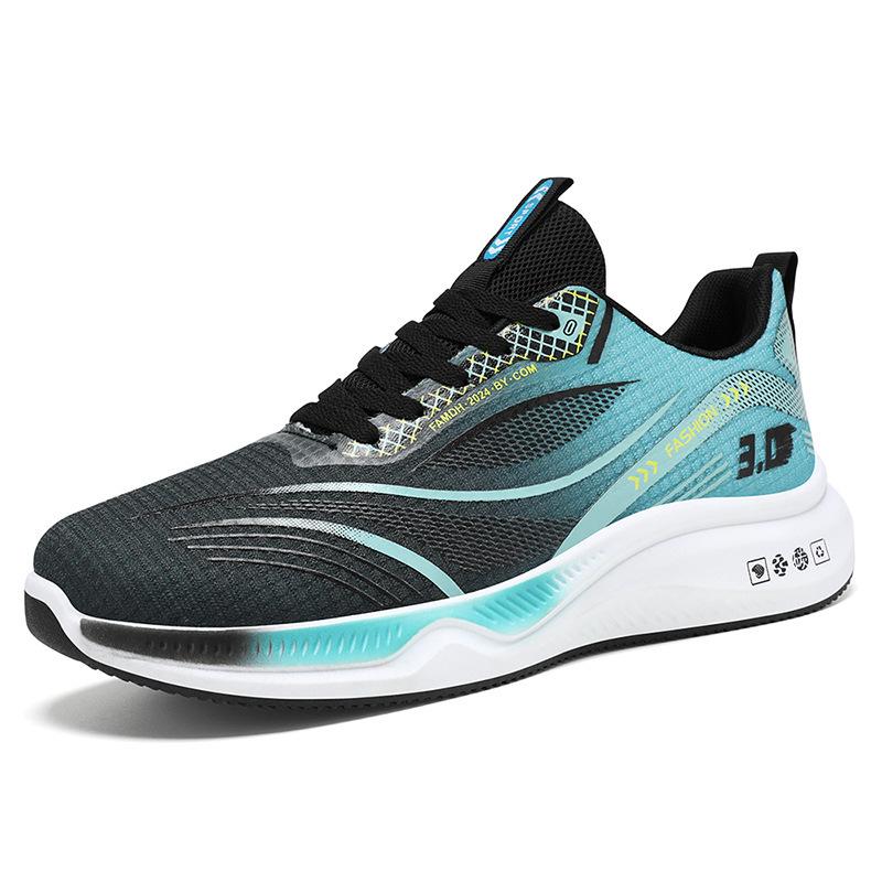 Size 39-44 Spring Autumn Men Knit Mesh Running Sneakers Breathable Comfortable Outdoor Blue Sport Shoes Lightweight Casual Shoes