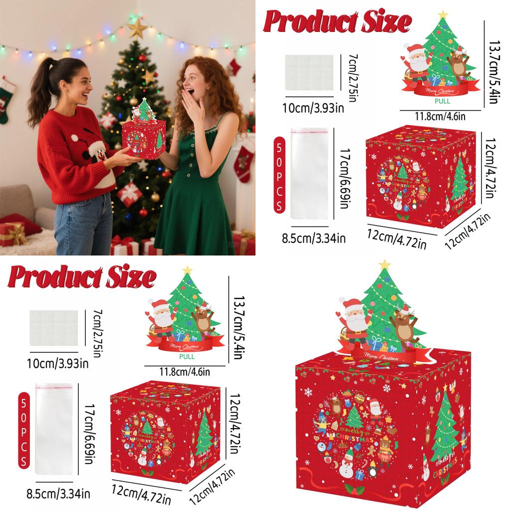 Christmas Tree Themed Coin Box With Paper Material For Party Decor And Gift Exchange