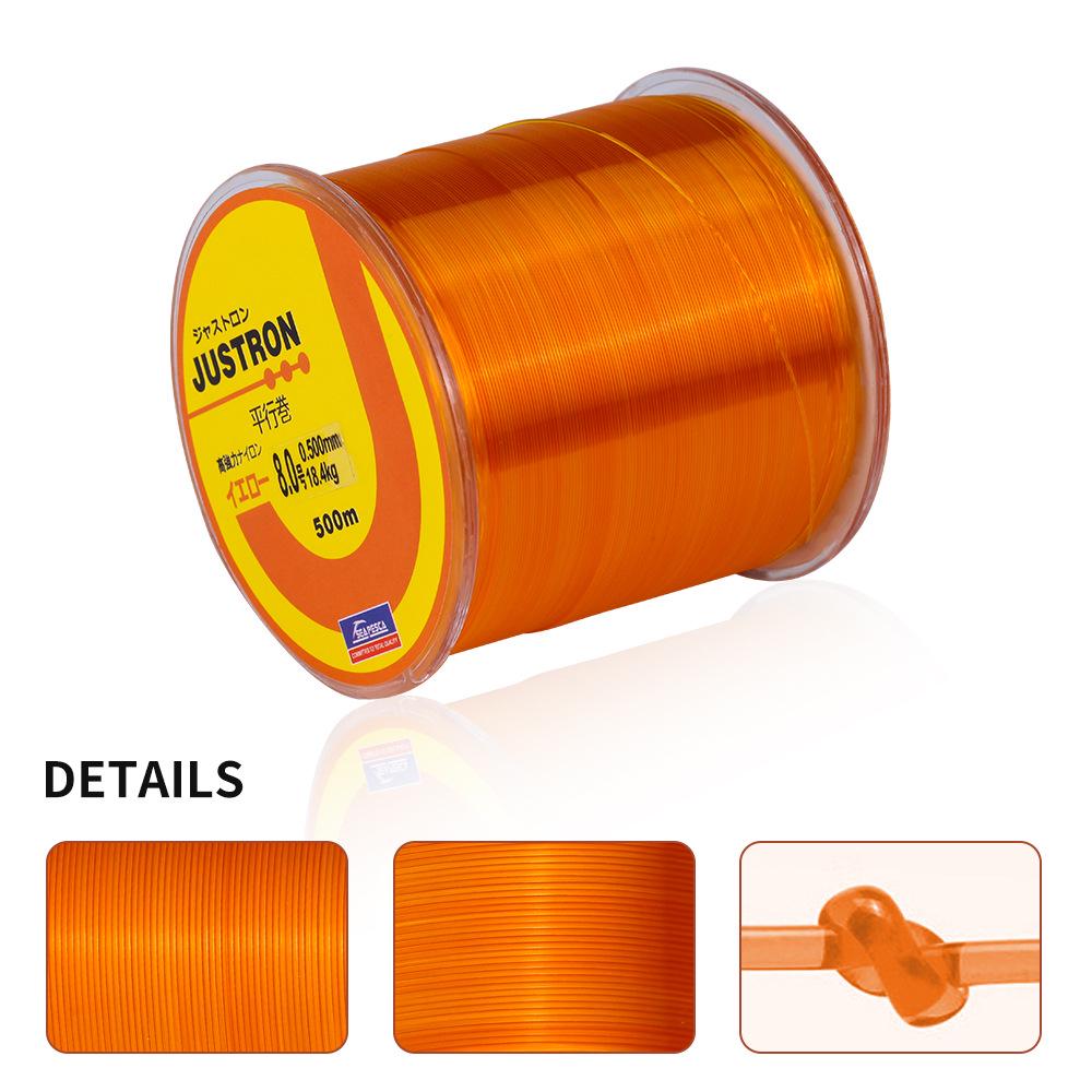 Lure 500m Reinforced Nylon Line: Colored Sea Rod Fishing Line with Parallel Winding Reel.
