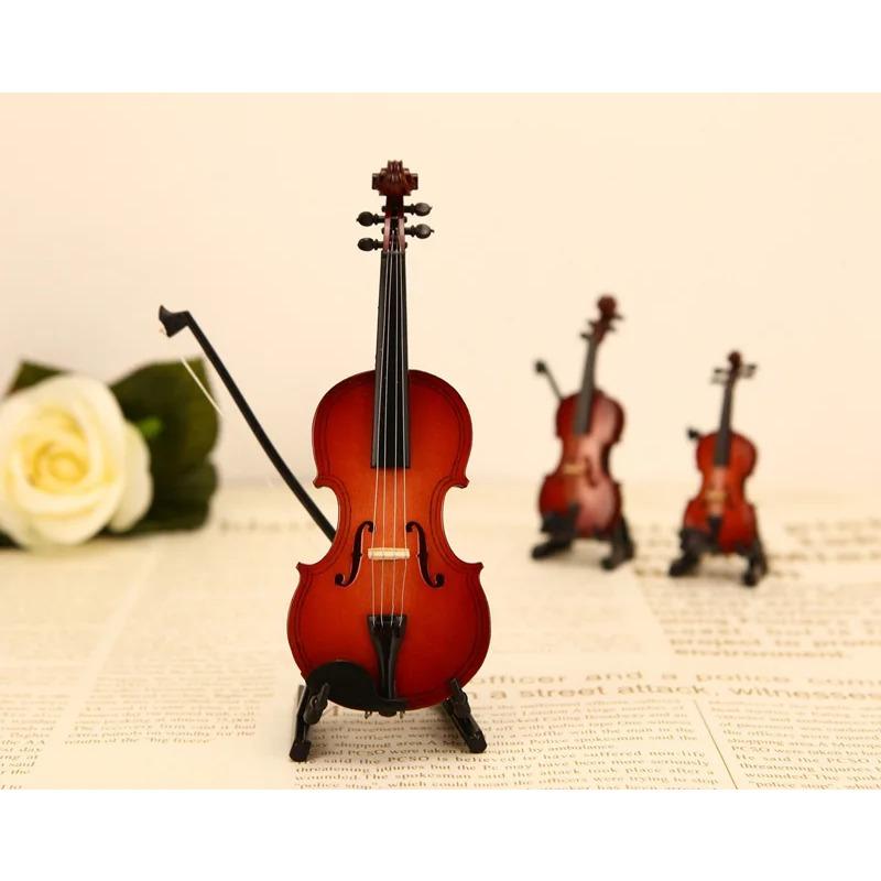 Ny spillbar liten fiolinfigur, verdens minste miniatyr musikkinstrument, dukkehustilbehør eller nøkkelringanheng gag-gaver