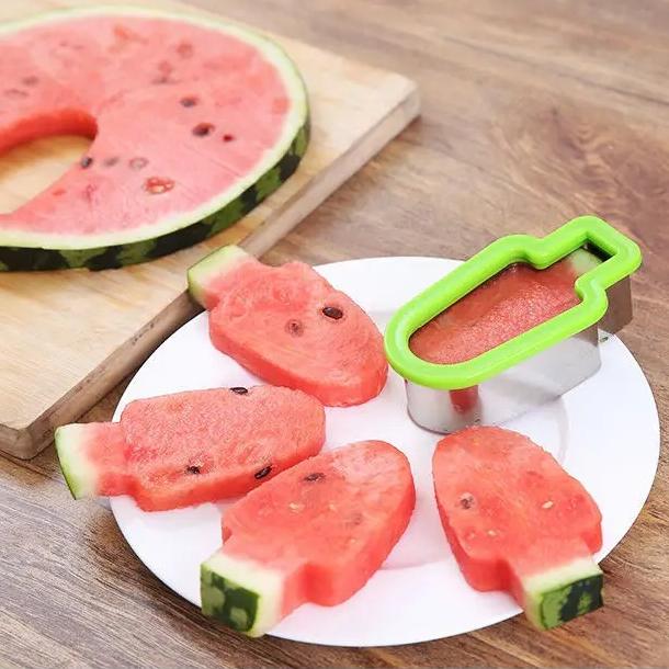 Creative Watermelon Slicer Ice Cream Shaped Fruit Platter Mold Stainless Steel Slicing Tool Portable Fast Kitchen Fruit Tools