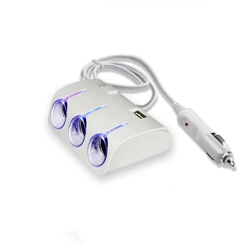 

120 Вт 3 гнезда автомобильный прикуриватель розетка питания автомобильные аксессуары двойной USB-порт 3.1A для GPS iPad телефон зарядный разъем адаптер