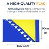 90 * 150 cm(3*5 Fuß) Bosnien und Herzegowina Flagge Polyester Flagge Banner mit Zwei Metallösen Lichtecht Lebendige Farben