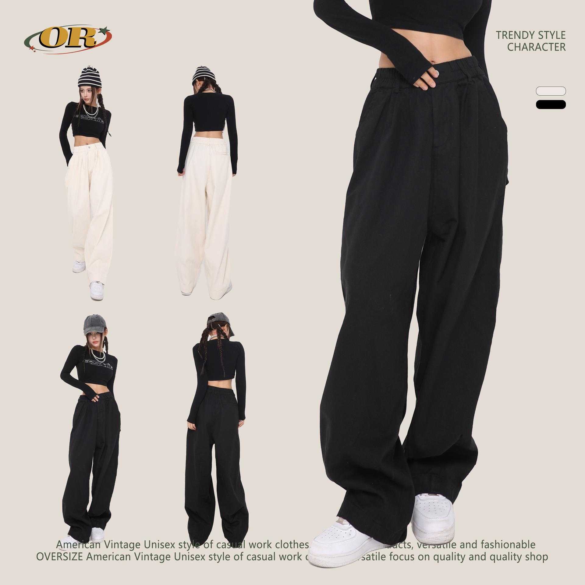 

Retro Japanese Wide Leg Denim Jeans L хаки