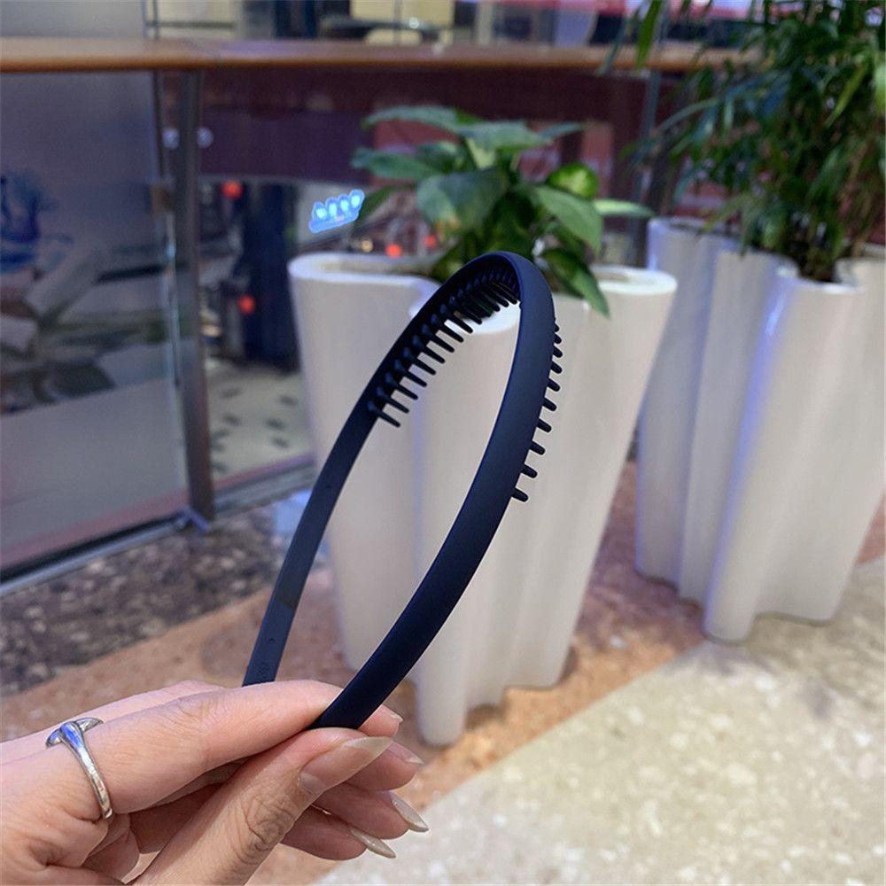 Hair Accessories Solid Color Matte Headband Non-slip Toothed Hair Band