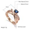 Kinel Unusual 585 Rose Gold Color Cross Rings for Women Luxury Shiny Blue Natural Zircon Accessories Party Daily Jewelry