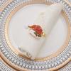 Zinc alloy Christmas napkin ring with diamond accent in Christmas hat shape suitable for festive table settings