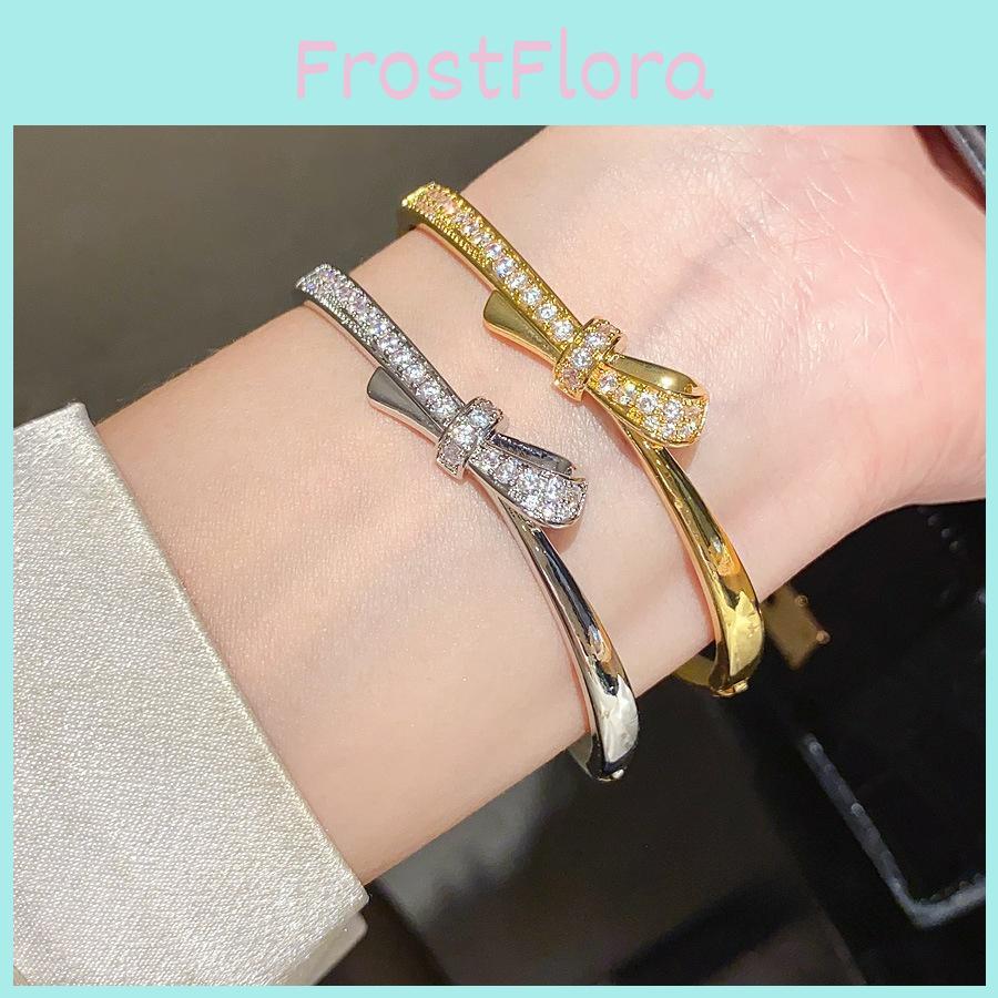 Silver Finish Zircon Butterfly Bangle Bracelet With Gold Plating For Elegant Occasions