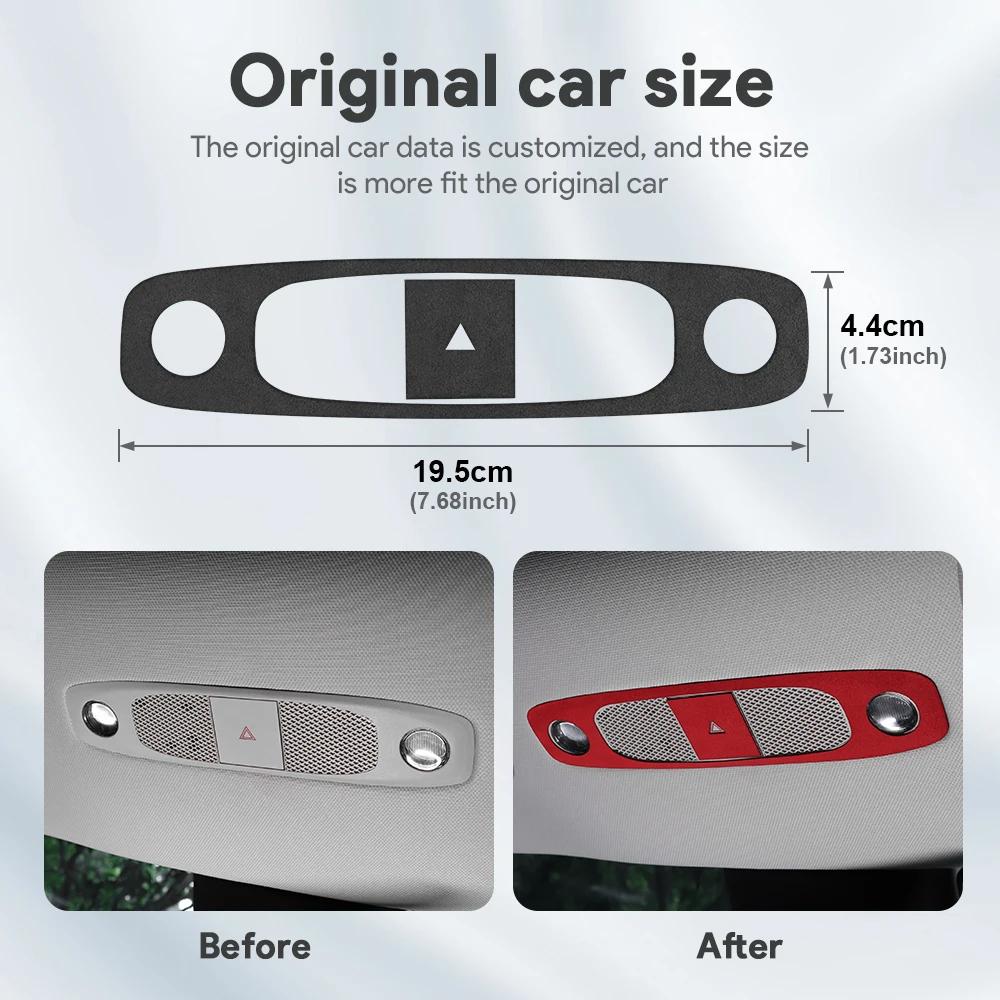 For Tesla Model 3 2020-2023 Model Y 2020-2024 Suede Reading Light Frame Trim Sticker Accessories