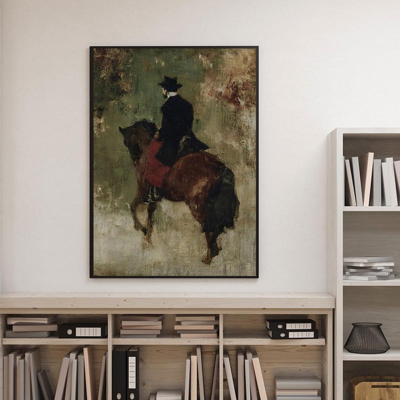 Vintage Botanical Flying Bird Rustic Horse Equestrian Rider Hunting Dog Poster Canvas Painting Print Wall Art Picture Home Decor