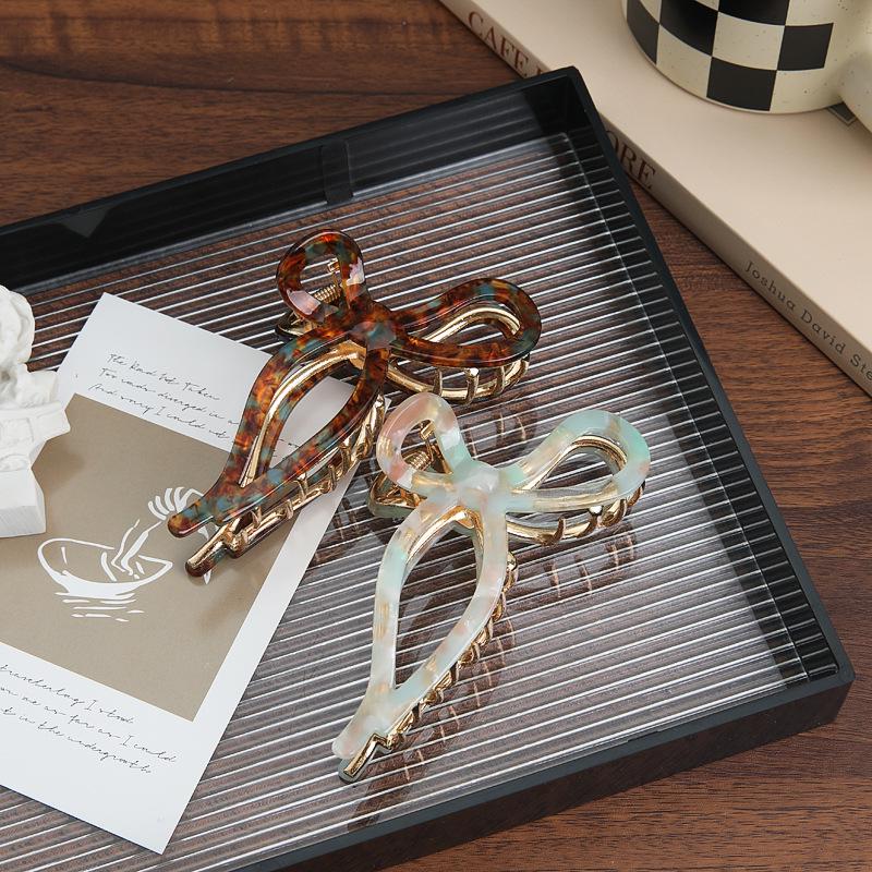 Acetate Bow Claw Hair Clip for Women: Available in 5 Colors, Ideal for Thick Hair