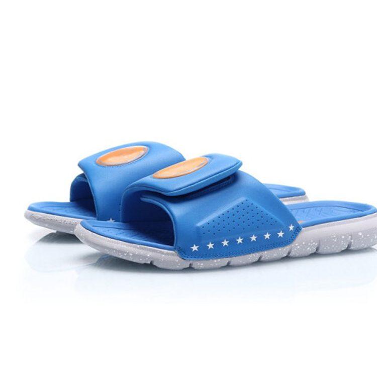 Li Ning WAY OF WADE Gummisohle Leise Rutsch-Hausschuhe Herren Blau AGAP009-4