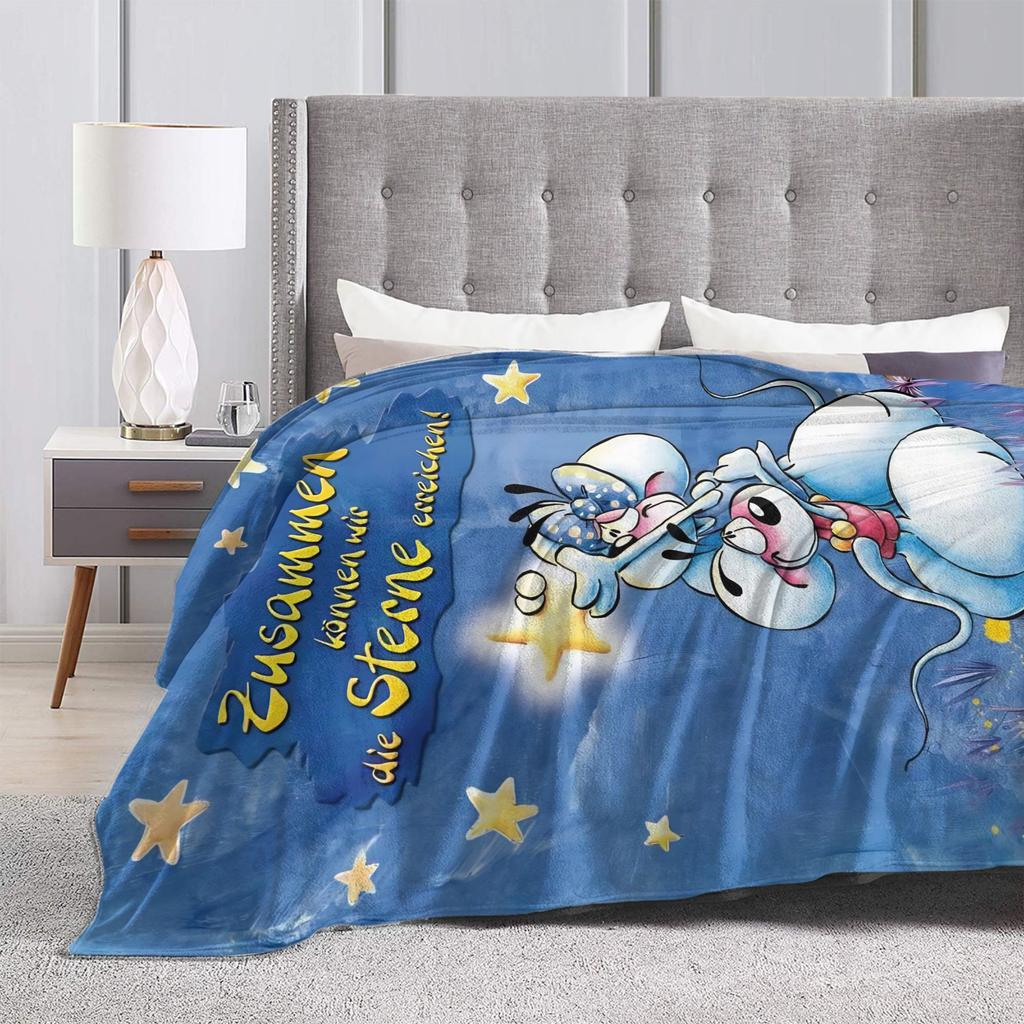 Cartoon D-Diddl Rat Cute Blanket Flannel Winter Breathable Lightweight Throw Blanket for Home Couch Quilt