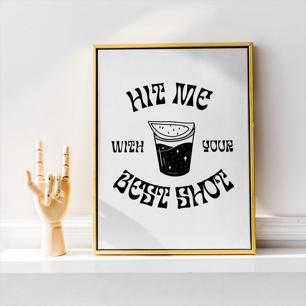 Tired and Wired Retro Coffee Canvas Print Funny Mascot Kitchen Wall Art Poster for Modern Living Room Bedroom Home Decor Gifts